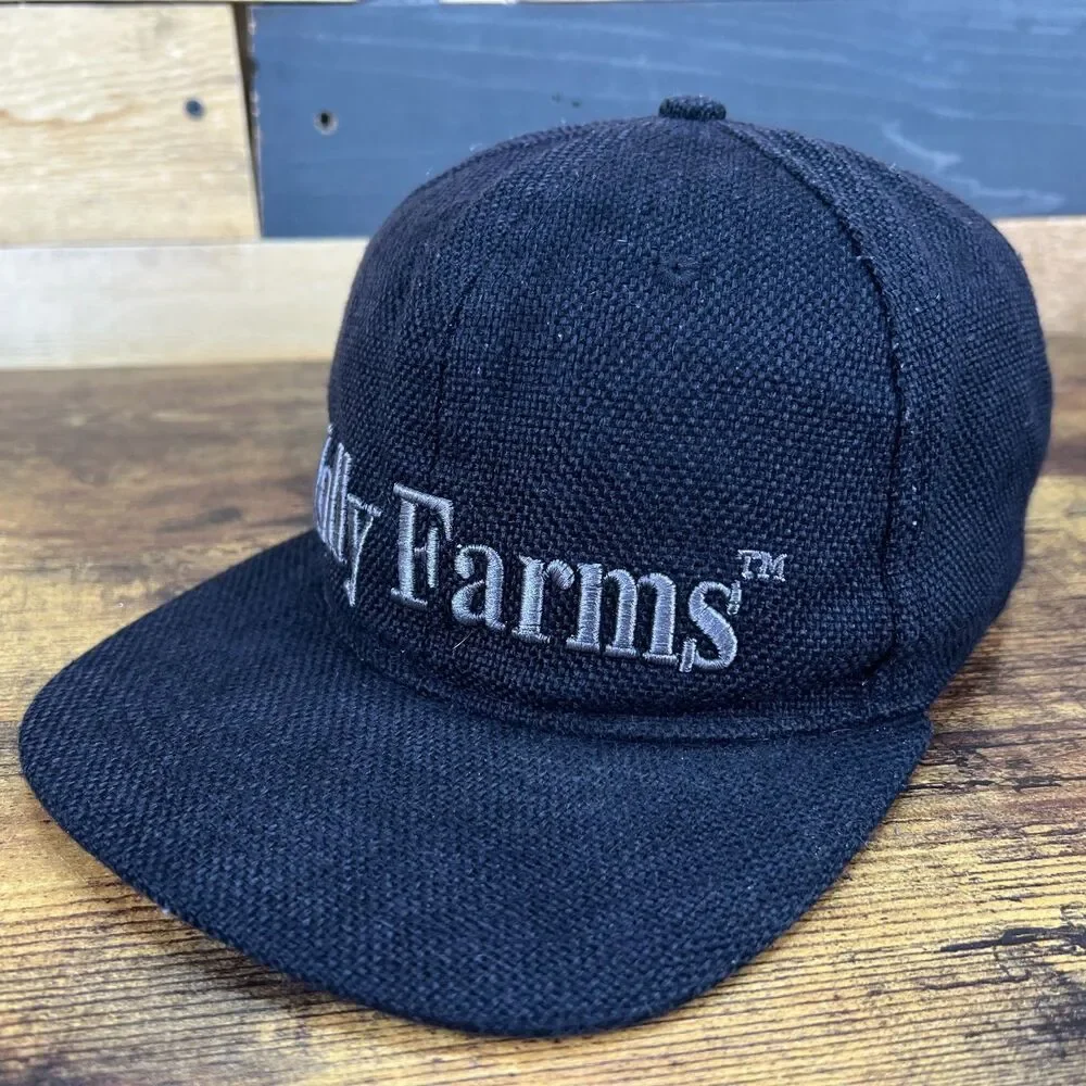Jolly Farms Hemp Hat Black Adjustable Hat Cap